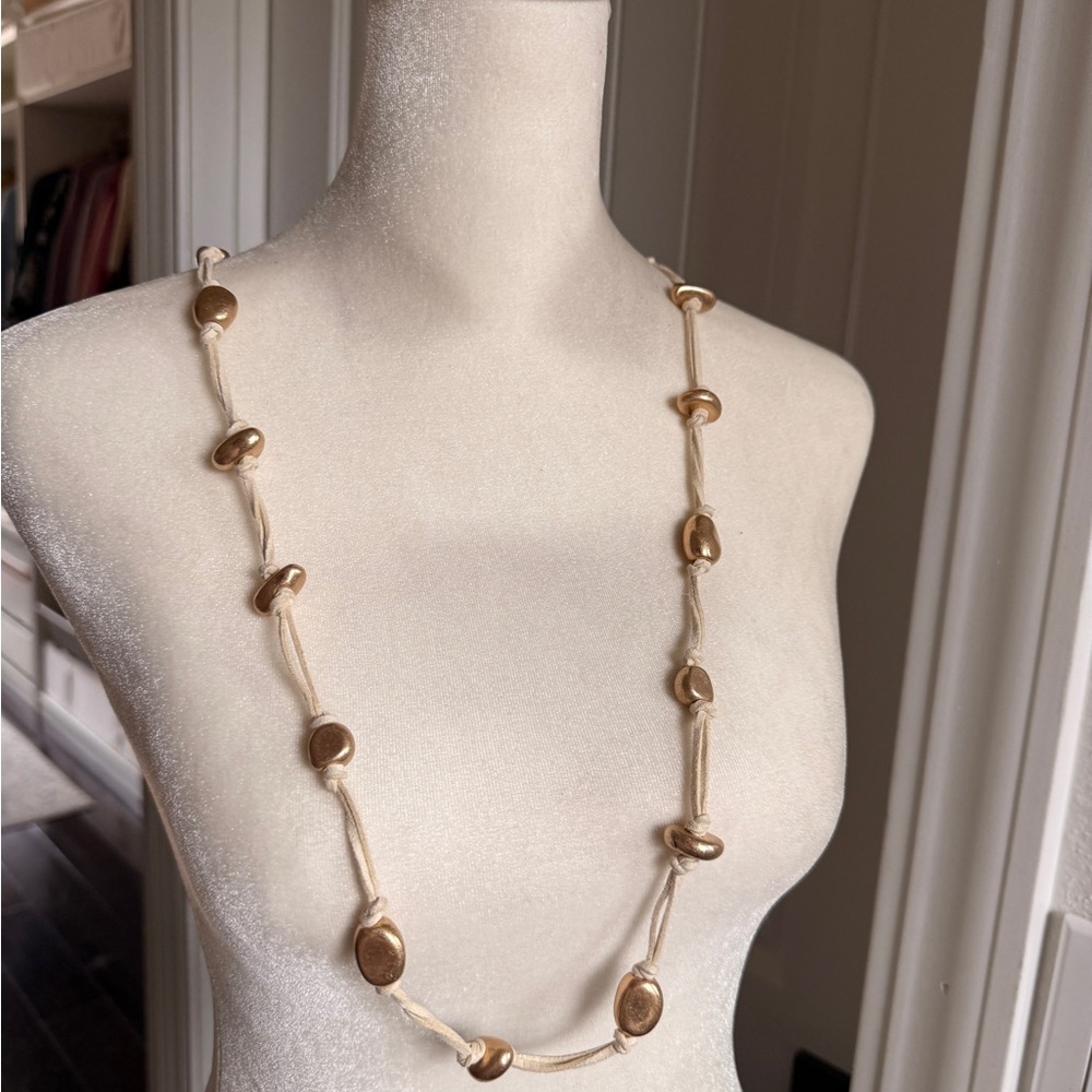 MarlaWynne Gold Bead Necklace Mixed Medium New